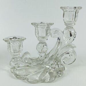 Cambridge Glass Caprice Clear 3-Lite Cascade Candlestick Single Replacement